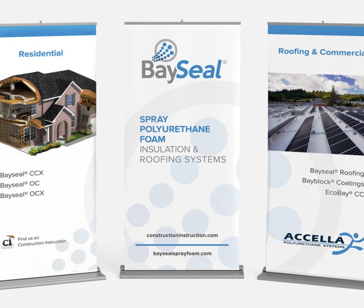Bayseal branding and design roll up banners.