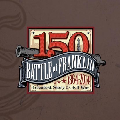 The brand logo of the battle of franklin on a brown background.